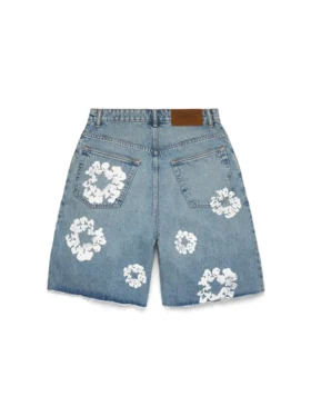 Açık Yıkama Cotton Wreath Denim Şort