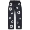 Bol Kesim Cotton Wreath Denim Pantolon Selvedge