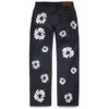 Bol Kesim Cotton Wreath Denim Pantolon Selvedge