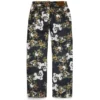 Bol Kesim Çiçek Desenli Selvedge Denim Pantolon