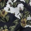 Bol Kesim Çiçek Desenli Selvedge Denim Pantolon
