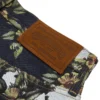 Bol Kesim Çiçek Desenli Selvedge Denim Pantolon