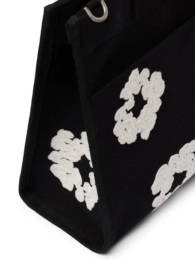 Büyük Cotton Wreath Çelenk Kanvas Çanta