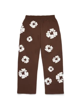 Cotton Wreath Bol Kesim Eşofman Altı Koyu Kahverengi