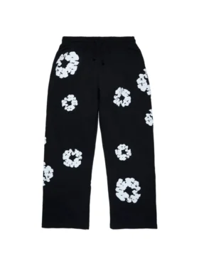 Cotton Wreath Bol Kesim Eşofman Altı Siyah