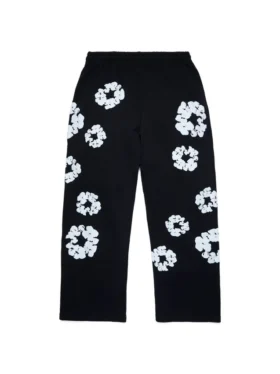 Cotton Wreath Bol Kesim Eşofman Altı Siyah