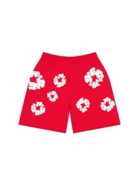 Cotton Wreath Desenli Kırmızı Sweatshort