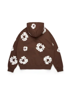 Cotton Wreath Hoodie Dark Brown