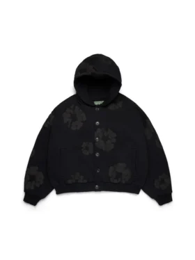 Cotton Wreath Hoodie Kapüşonlu Sweatshirt Siyah