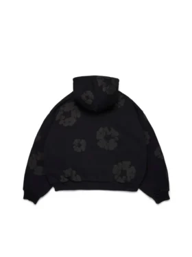 Cotton Wreath Hoodie Kapüşonlu Sweatshirt Siyah