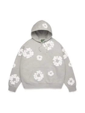 Cotton Wreath Hoodie Sweatshirt Gri