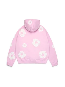 Cotton Wreath Hoodie Sweatshirt Toz Pembe