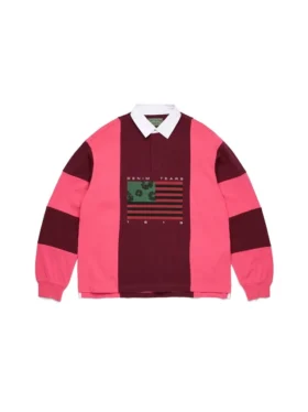 Cotton Wreath Pan-Afrika Bayraklı Rugby Gömleği Pembe/Kahverengi