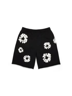 Cotton Wreath Sweatshort Siyah