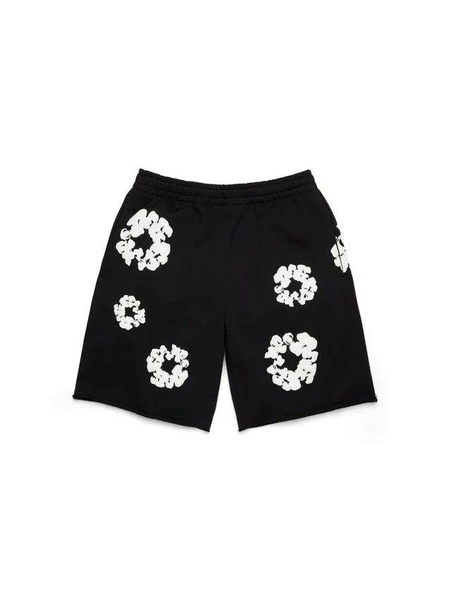 Cotton Wreath Sweatshort Siyah