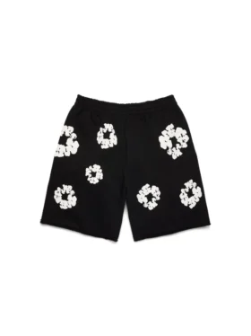 Cotton Wreath Sweatshort Siyah