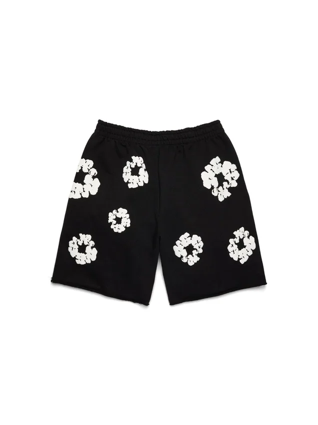 Cotton Wreath Sweatshort Siyah