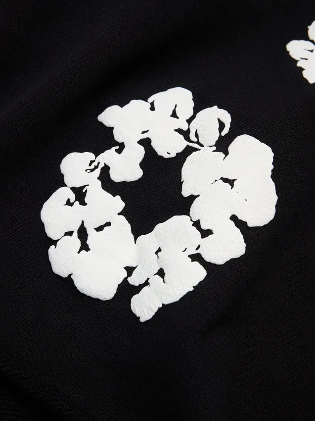Cotton Wreath Sweatshort Siyah