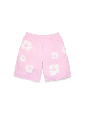 Cotton Wreath Sweatshort Toz Pembe