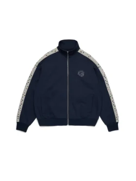 Denim U Yapay Elmaslı Polar Eşofman Ceketi Lacivert