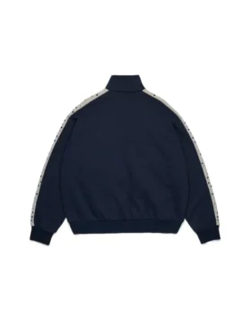 Denim U Yapay Elmaslı Polar Eşofman Ceketi Lacivert