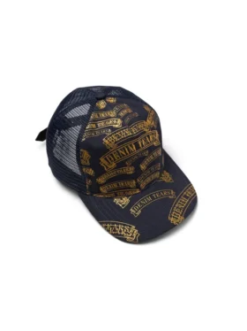 DT Damga Desenli Trucker Şapka Lacivert