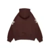 DT Şönil Yama Fermuarlı Kapüşonlu Sweatshirt Kahverengi
