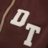 DT Şönil Yama Fermuarlı Kapüşonlu Sweatshirt Kahverengi