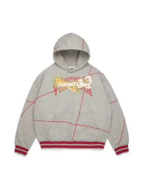 DT Virginia Overlock Dikişli Kapüşonlu Sweatshirt Gri