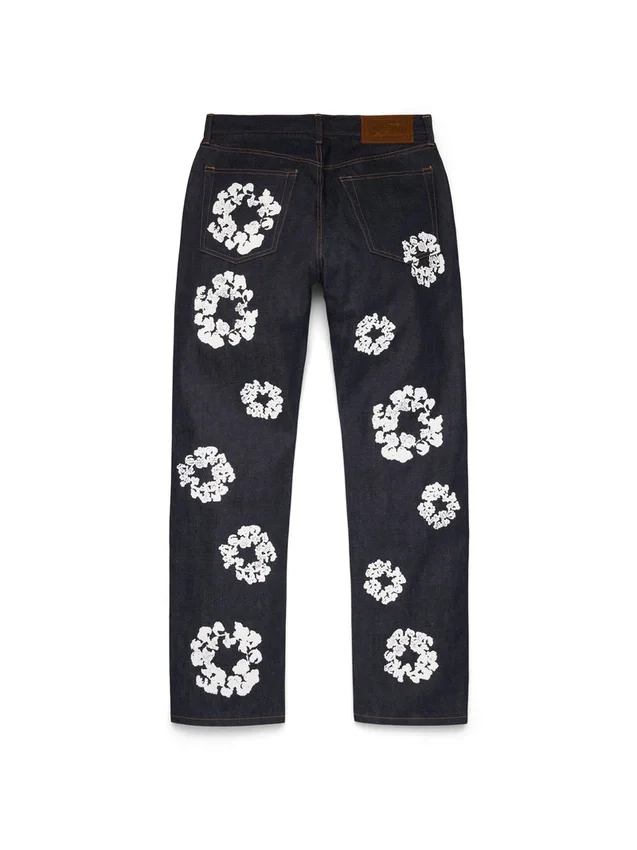 Düz Cotton Wreath Selvedge Denim Pantolon