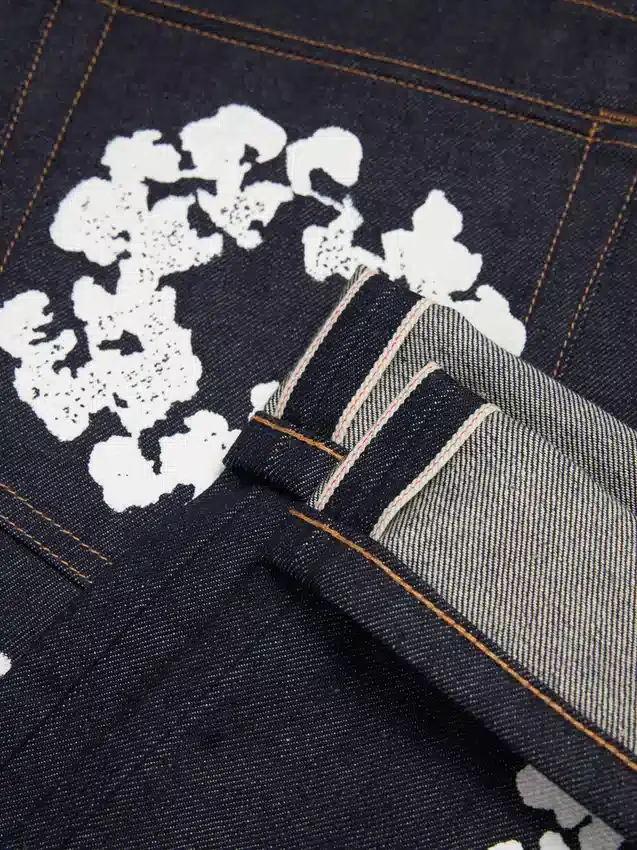 Düz Cotton Wreath Selvedge Denim Pantolon