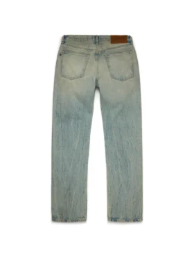 Düz Kesim Denim Pantolon Kirli Yıkama