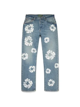 Düz Kesim Pamuklu Cotton Wreath Denim Pantolon Açık Yıkama