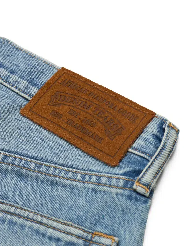Bol Kesim Pamuklu Cotton Wreath Desenli Denim Pantolon Açık Yıkama