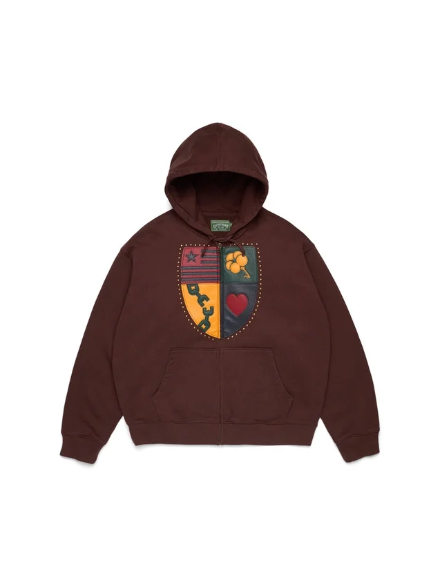 Libertas Armalı Fermuarlı Kapüşonlu Sweatshirt Yıkanmış Kahverengi