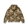 Libertas Çiçek Desenli Fermuarlı Kapüşonlu Sweatshirt