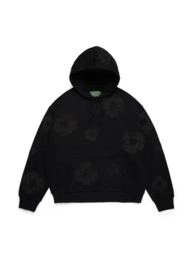Mono Cotton Wreath Hoodie Sweatshirt Siyah