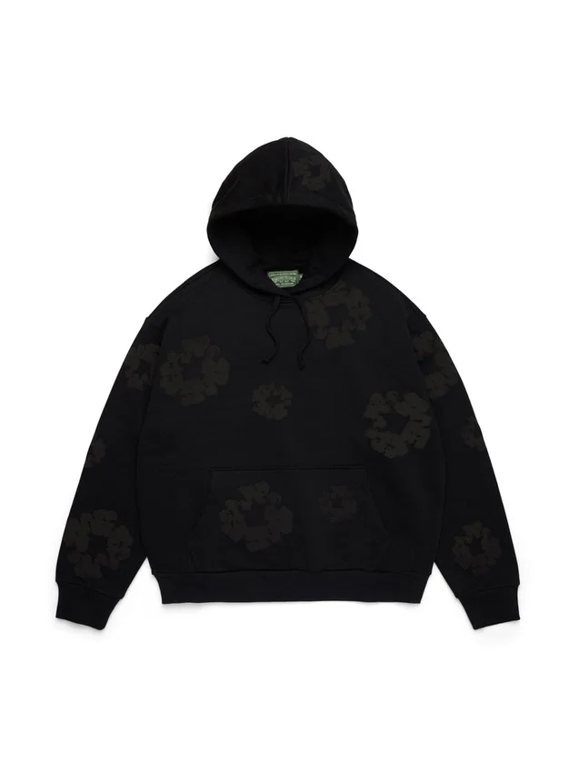 Mono Cotton Wreath Hoodie Sweatshirt Siyah