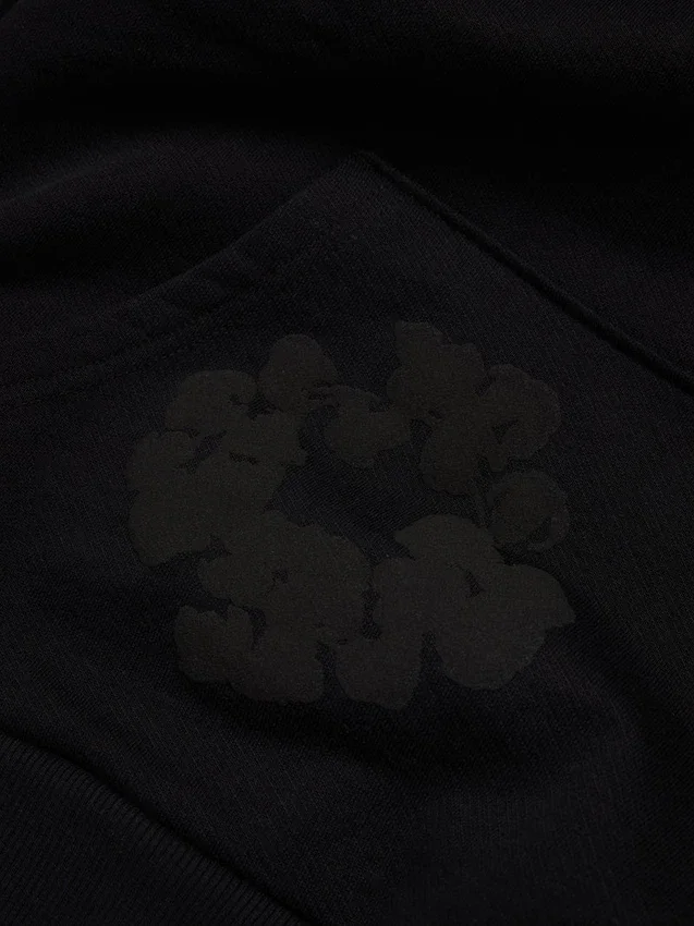 Mono Cotton Wreath Hoodie Sweatshirt Siyah