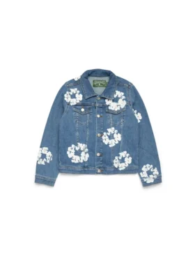 Çocuk Cotton Wreath Denim Ceket Açık İndigo