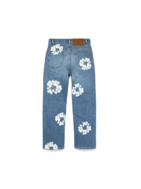 Çocuk Cotton Wreath Denim Pantolon Açık İndigo