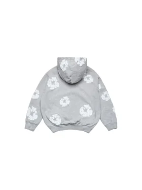 Çocuk Cotton Wreath Fermuarlı Kapüşonlu Sweatshirt Gri
