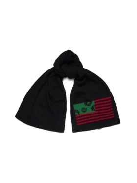 Pan-Afrika Çelenk Bayraklı Eşarp Siyah