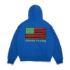 Pan Afrika Fermuarlı Kapüşonlu Sweatshirt Mavi