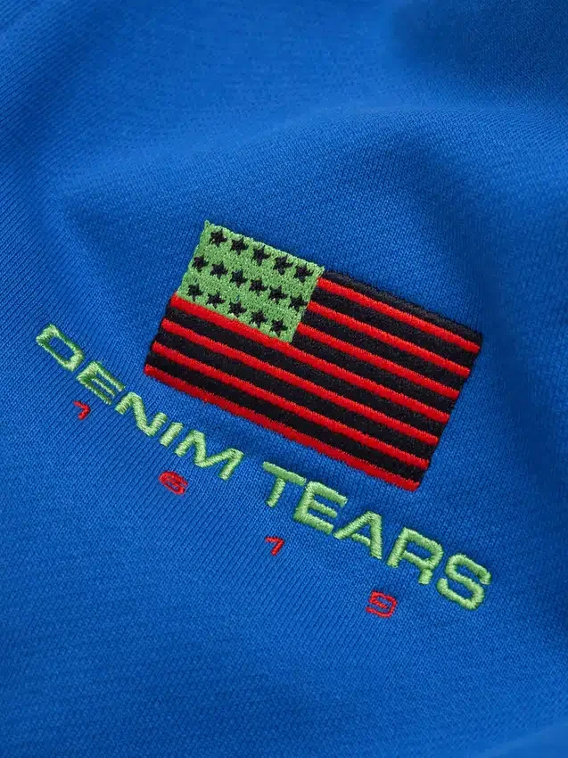 Pan Afrika Fermuarlı Kapüşonlu Sweatshirt Mavi