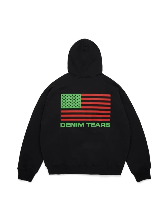Pan Afrika Fermuarlı Kapüşonlu Sweatshirt Siyah
