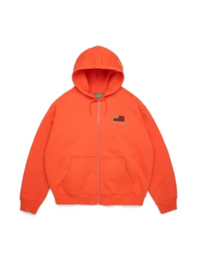 Pan-Afrika Fermuarlı Kapüşonlu Sweatshirt - Turuncu