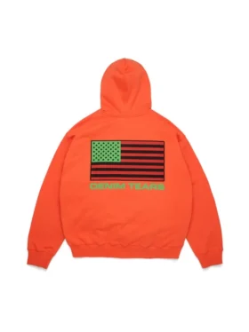Pan-Afrika Fermuarlı Kapüşonlu Sweatshirt – Turuncu