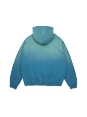 Peace Wreath Knockout Fermuarlı Kapüşonlu Sweatshirt Mavi