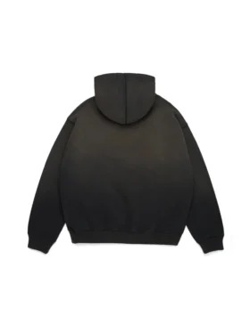 Peace Wreath Knockout Fermuarlı Kapüşonlu Sweatshirt Siyah